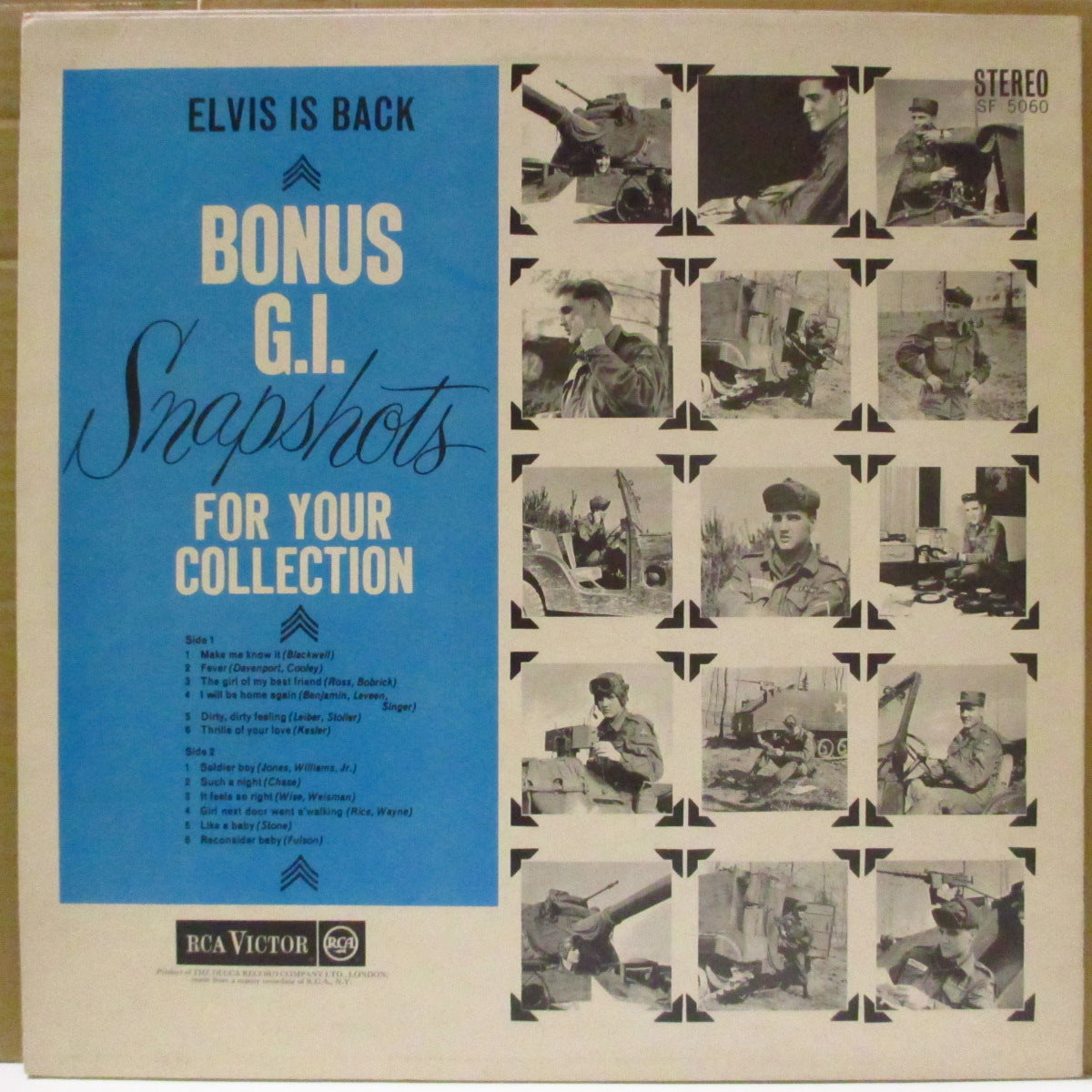 ELVIS PRESLEY (エルヴィス・プレスリー)  - Elvis Is Back! (UK '76 再発「オレンジ・ラベ」ステレオ LP/光沢シングル・ジャケ仕様)除隊後発表の名作！