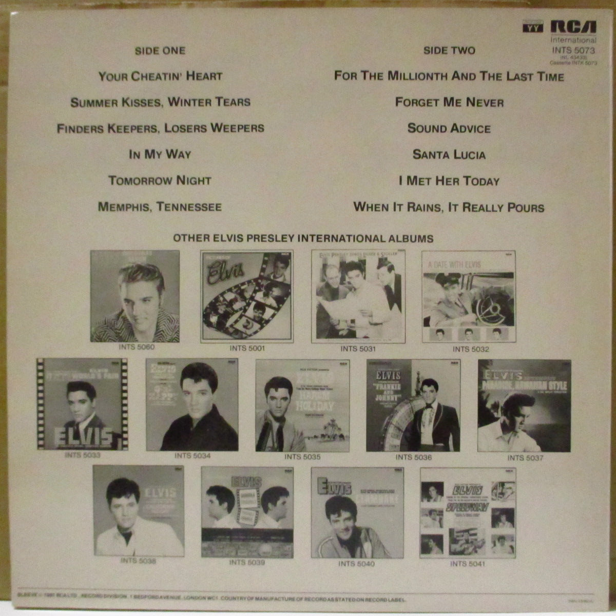 ELVIS PRESLEY (エルヴィス・プレスリー)  - Elvis For Everyone (UK '81 再発「グリーン・ラベ」ステレオ LP)RCAビクター社移籍10周年記念'65年アルバム