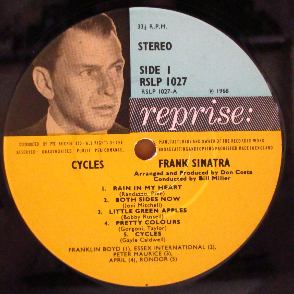 FRANK SINATRA  (フランク・シナトラ)  - Cycles (UK '68 オリジナル・ステレオ LP/表面コーティング折り返しジャケ) ジョージ・ハリソン参加！