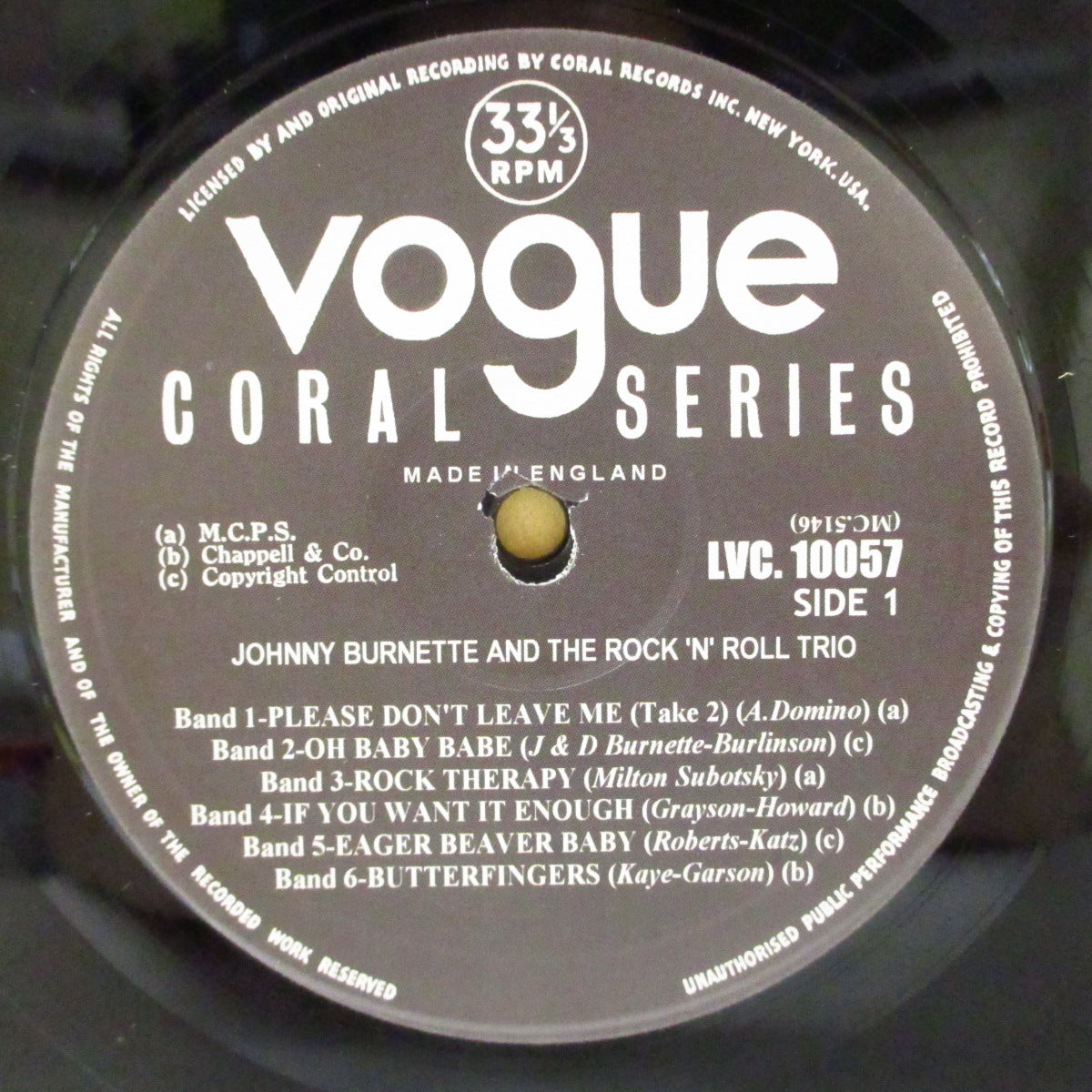 JOHNNY BURNETTE & THE R&R TRIO (ジョニー・バーネット・ロックンロール・トリオ)  - Johnny Burnette & The Rock'n'Roll Trio No.2 (EU限定「黒盤」モノラル10インチ LP)黄金期シングル編集コンピ！