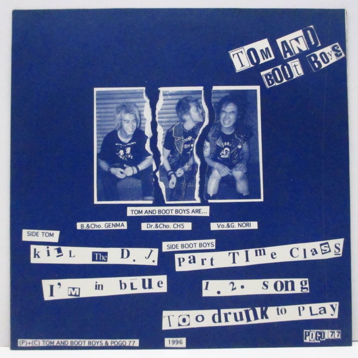 TOM AND BOOT BOYS  (トム＆ブート・ボーイズ)  - Punks Are Alright (Japan '96 オリジナル 5曲入り 7"/マットソフト紙ジャケ) ファースト！