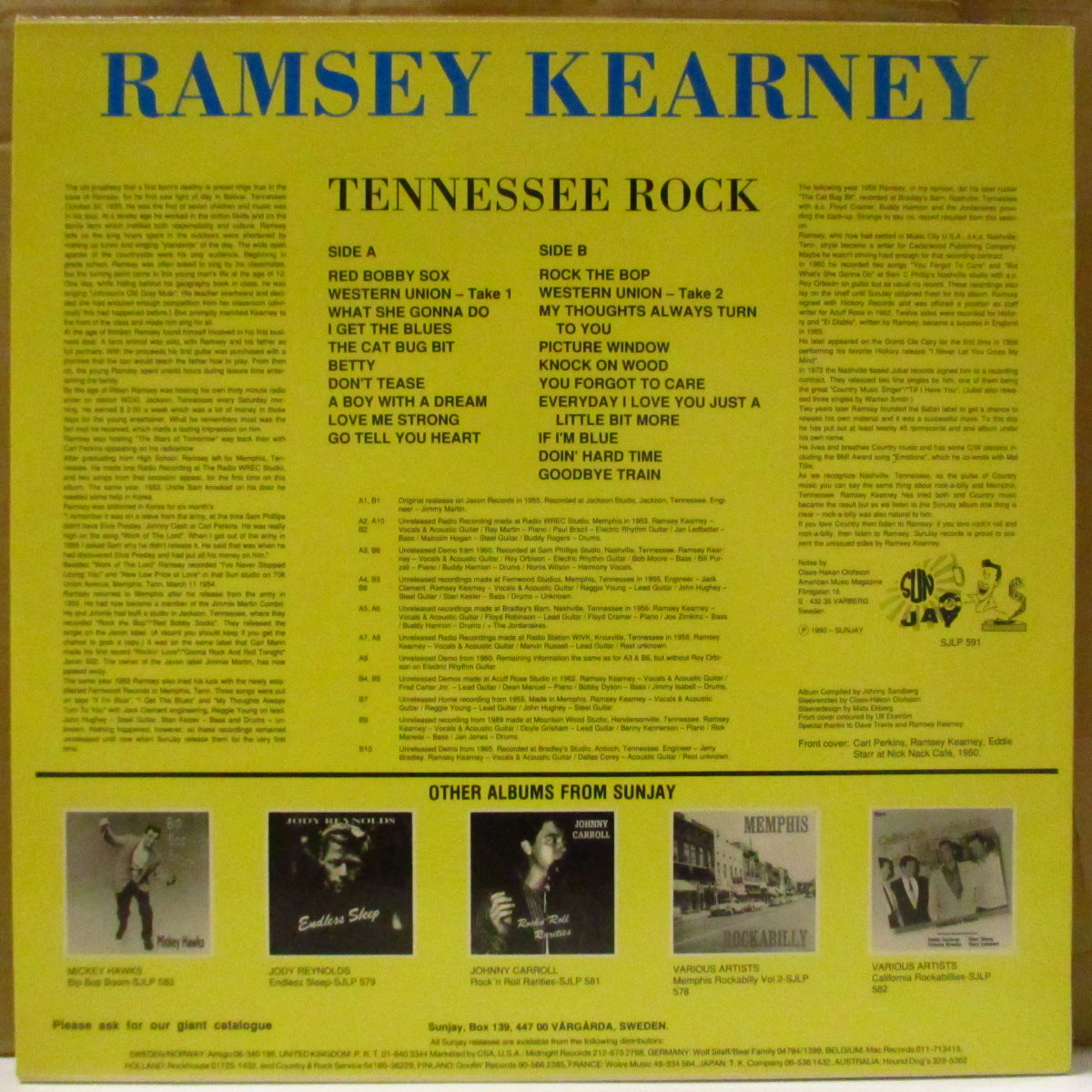 RAMSEY KEARNEY (ラムジー・カーニー)  - Tennessee Rock (スウェーデン '90 正規オリジナル・モノラル LP)カントリーロッカー、レアコンピ。