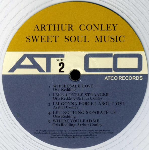 ARTHUR CONLEY (アーサー・コンリー)  - Sweet Soul Music (全世界共通限定「クリスタル・クリア VINYL」再発モノラル LP /New) 67年デビューアルバム