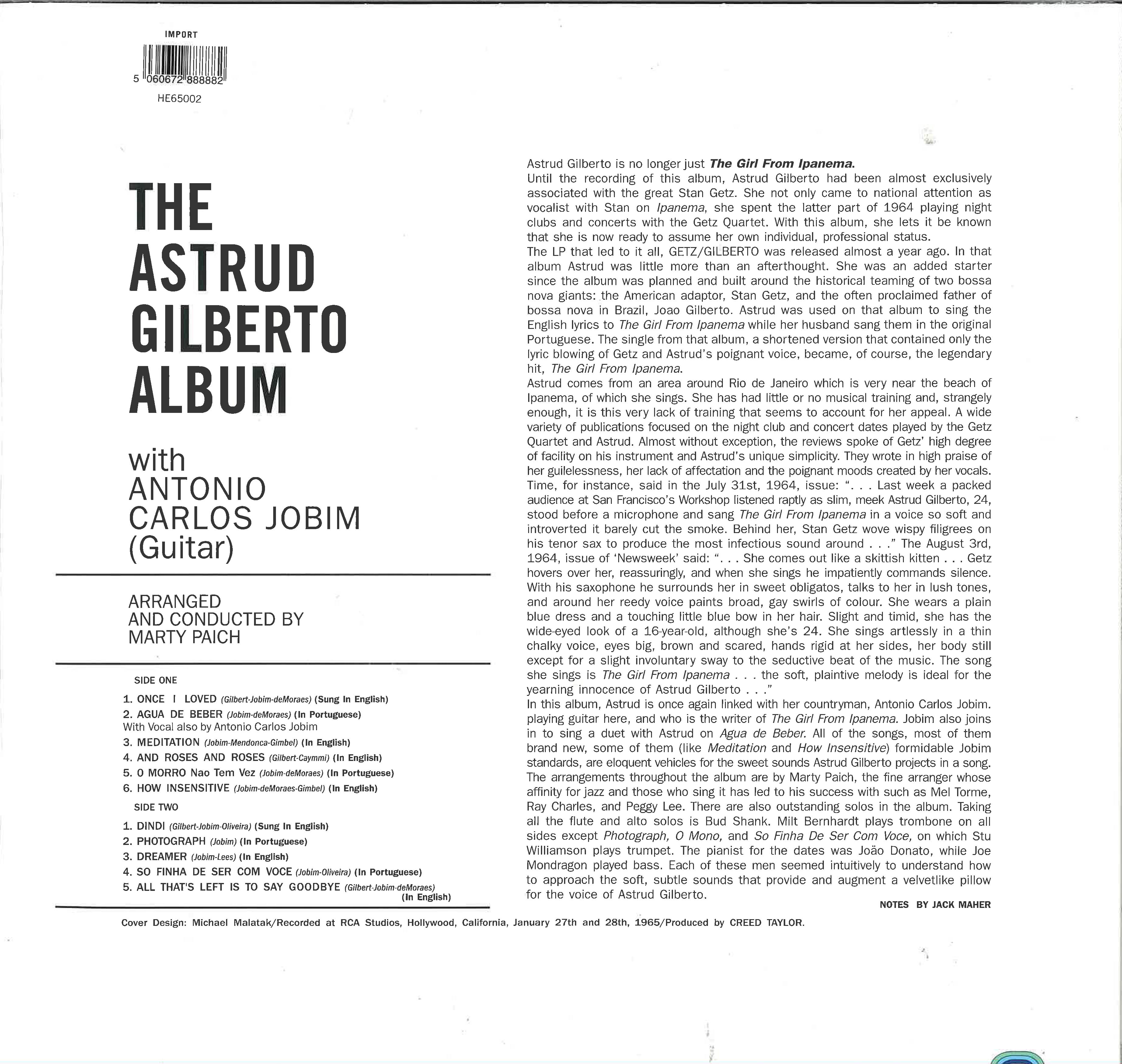 ASTRUD GILBERTO (アストラッド・ジルベルト)  - The Astrud Gilberto Album (EU 限定リマスター再発 LP/New)