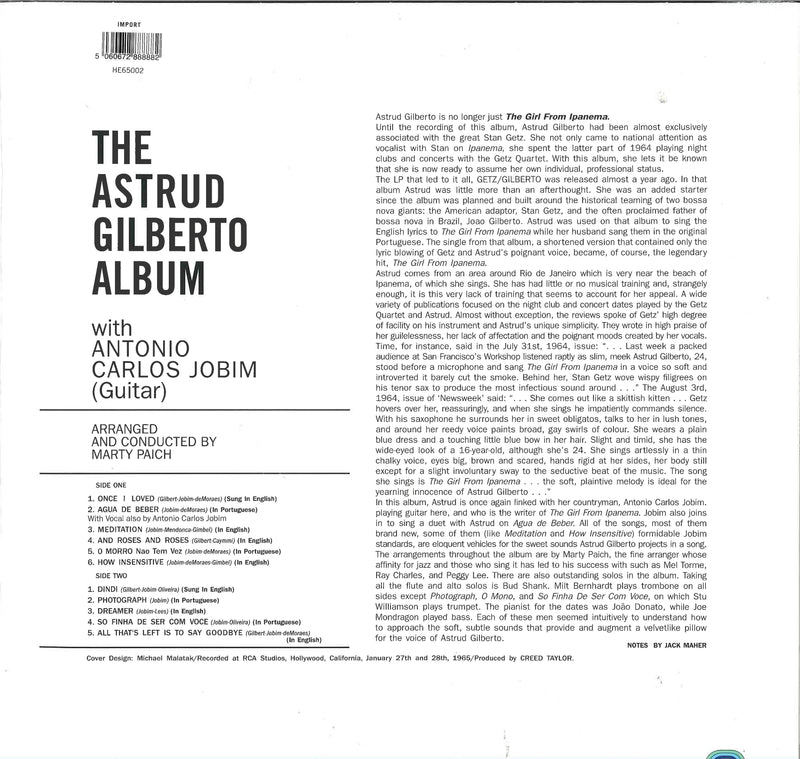 ASTRUD GILBERTO (アストラッド・ジルベルト)  - The Astrud Gilberto Album (EU 限定リマスター再発 LP/New)