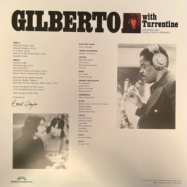 ASTRUD GILBERTO (with Turrentine) (アストラッド・ジルベルト with スタンリー・タレンタイン)  - Gilberto With Turrentine (EU 限定再発ステレオ LP/New)