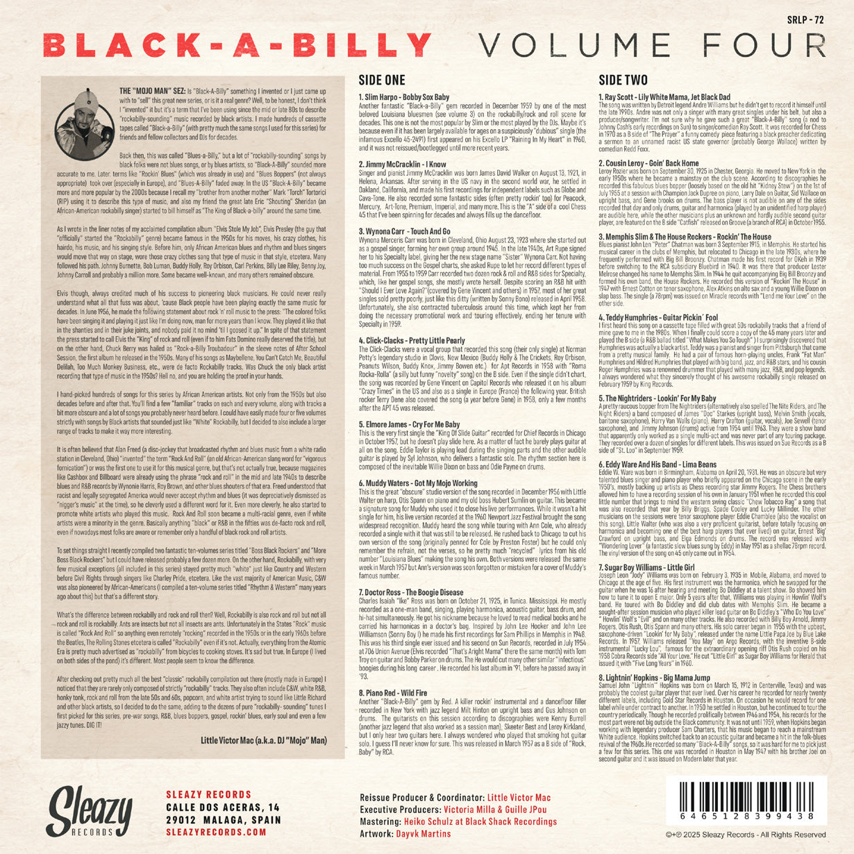 V.A. (50's & 60's ブラック・ロックンロール・コンピ)  - Black-a-Billy Vol. 4 (スペイン限定 アナログ LP/ New)