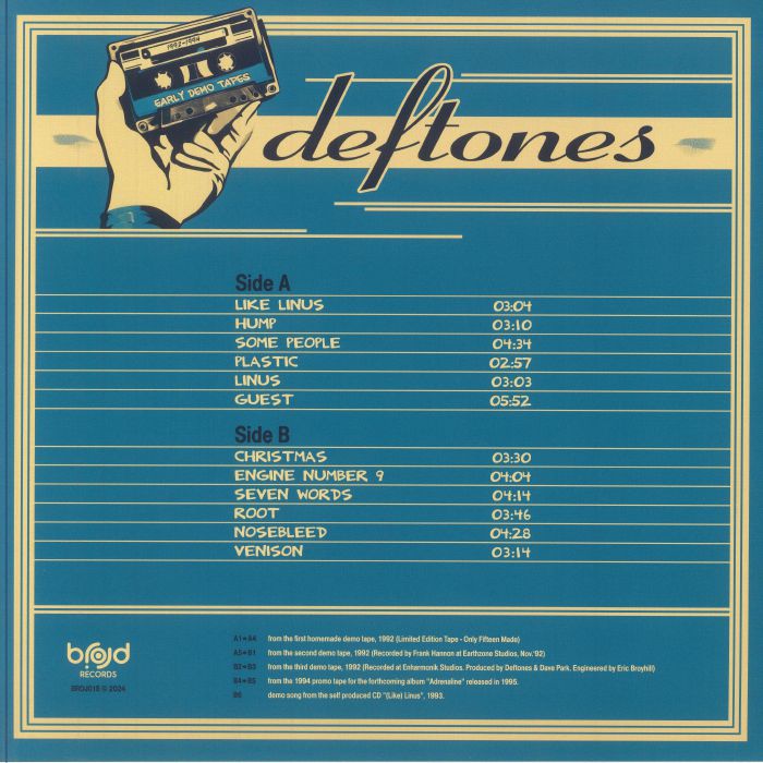 DEFTONES (デフトーンズ)  - Early Demo Tapes (EU 限定リリース LP/NEW) デモ音源コンピレーション