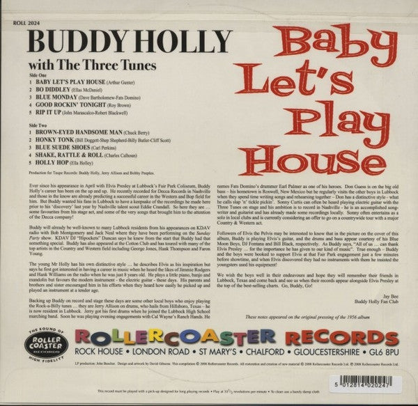 BUDDY HOLLY with  THE THREE TUNES (バディ・ホリー  ウィズ・ザ・スリー・チューンズ)  - Baby Let's Play House (UK 限定10インチ LP/New)