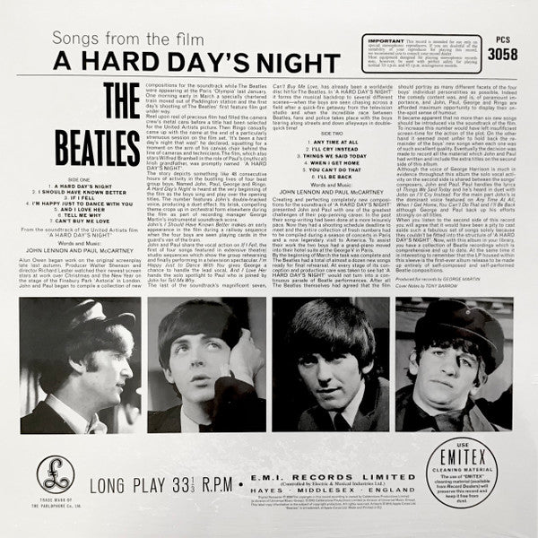 BEATLES (ビートルズ)  - A Hard Day's Night (UK「National Album Day」正規限定リマスター再発180g 「ホワイトVINYL」ステレオ LP/New)