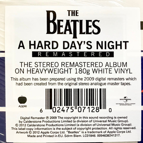 BEATLES (ビートルズ)  - A Hard Day's Night (UK「National Album Day」正規限定リマスター再発180g 「ホワイトVINYL」ステレオ LP/New)