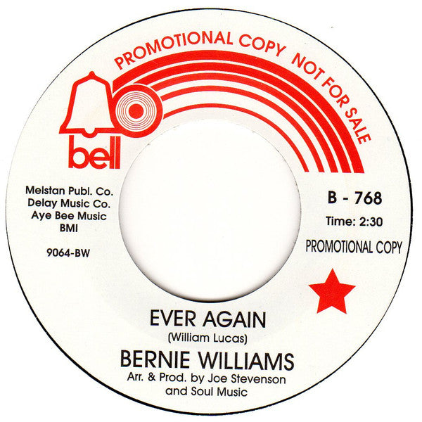 BERNIE WILLIAMS (バーニー・ウィリアムズ)  - Ever Again (UK 限定リプロ再発ワンサイド 7インチ/New)