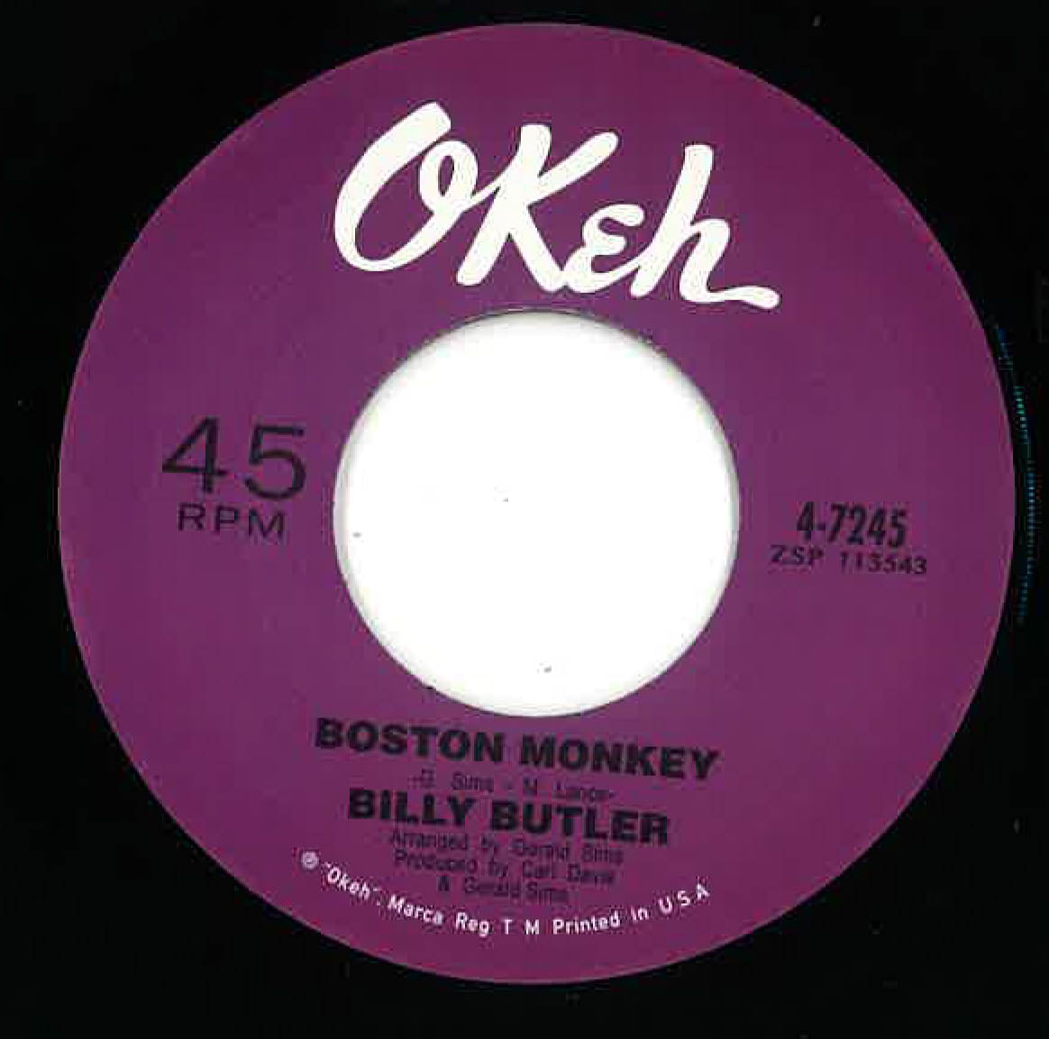 BILLY BUTLER (ビリー・バトラー)  - Right Track / Boston Monkey (UK 限定リプロ再発 7インチ/New)   WIGANど定番極上ノーザン