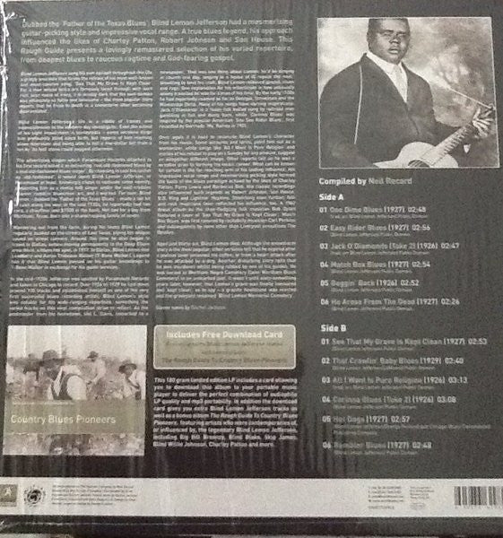 BLIND LEMON JEFFERSON (ブラインド・レモン・ジェファースン)  - The Rough Guide To Blues Legends (EU 限定リマスターLP+DLカード/New)