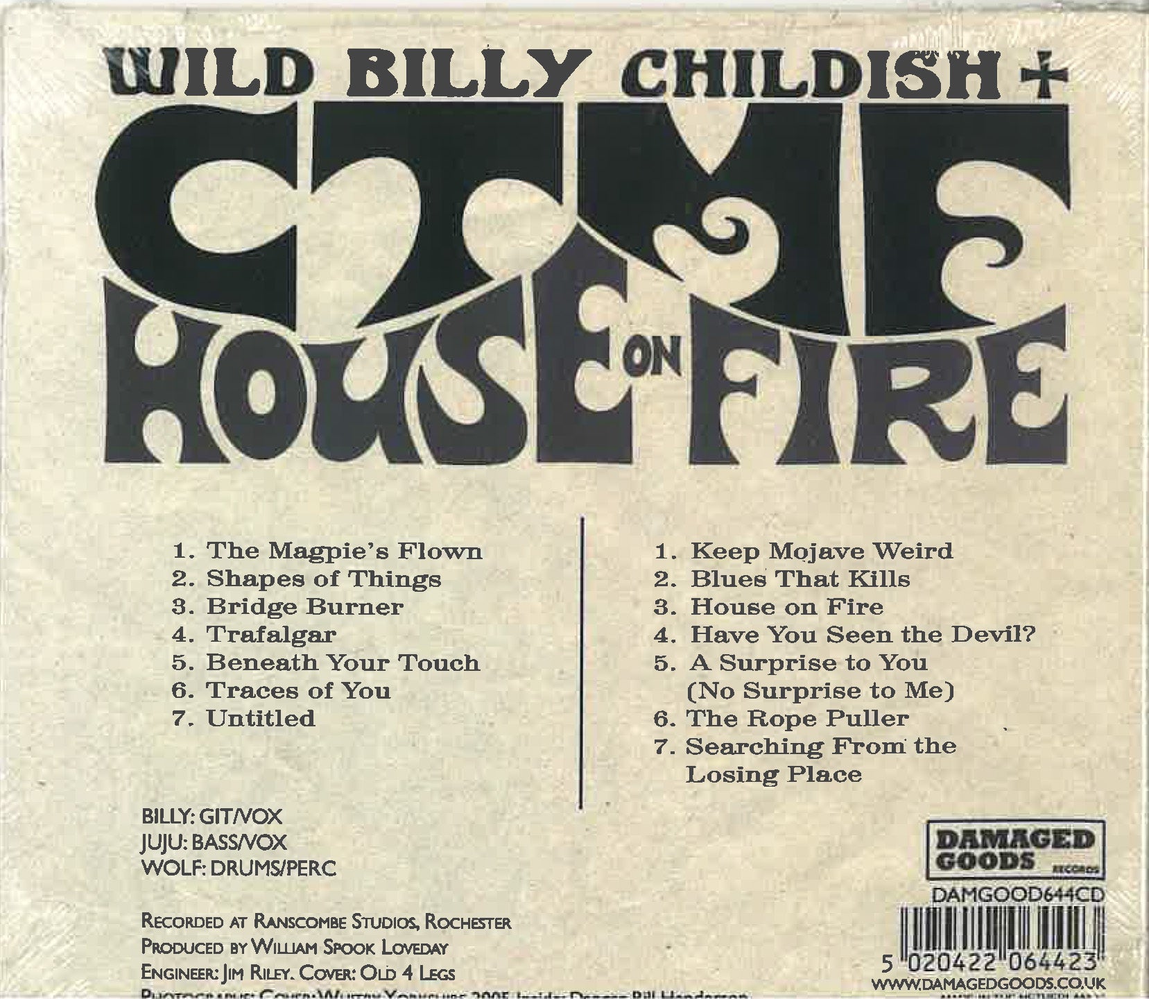 WILD BILLY CHILDISH & CTMF (ワイルド・ビリー・チャイルディッシュ & CTMF)  - House On Fire (UK 限定CD+見開きスリーブ/New) '26年新作アルバム！