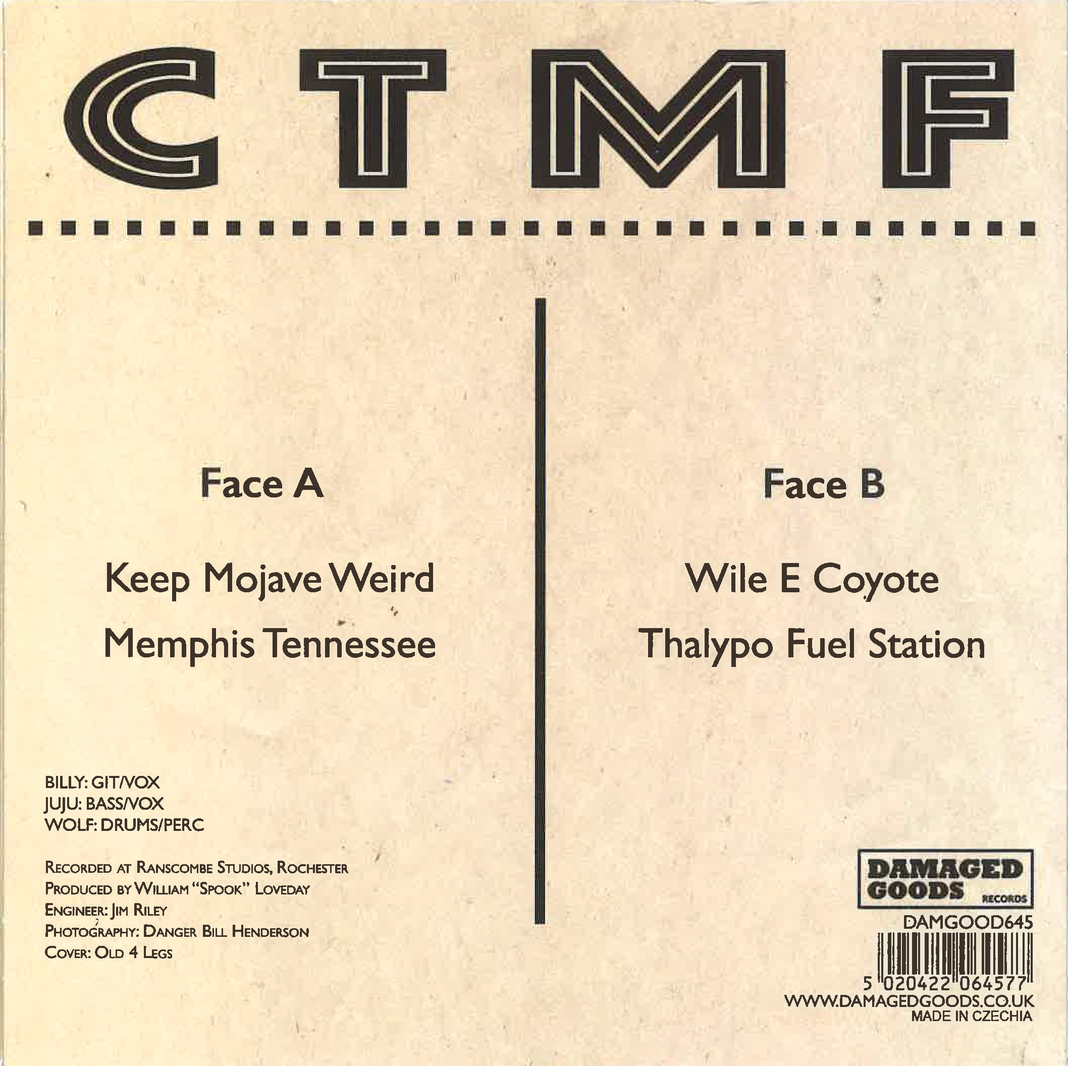 WILD BILLY CHILDISH & CTMF (ワイルド・ビリー・チャイルディッシュ & CTMF)  - Keep Mojave Weird  +3 (UK限定4曲入り7インチEP、ざら紙ジャケ/New) '26年新作！