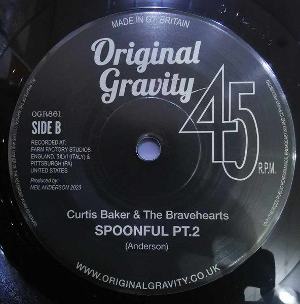 CURTIS BAKER & THE BRAVEHEARTS (カーティス・ベイカー＆ブレーヴハーツ)  - Spoonful (Part 1 & 2) (UK 限定 7" /New)