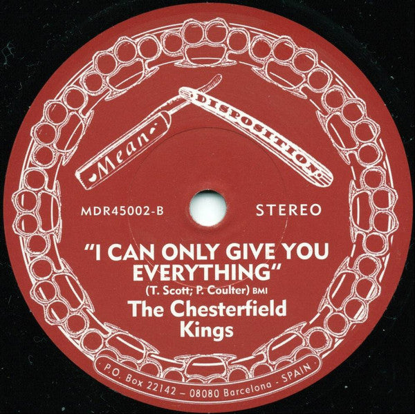 CHESTERFIELD KINGS (チェスターフィールド・キングス)  - I Think I'm Down / I Can Only Give You Everything (Spain 限定ジャケ付き 7"New)