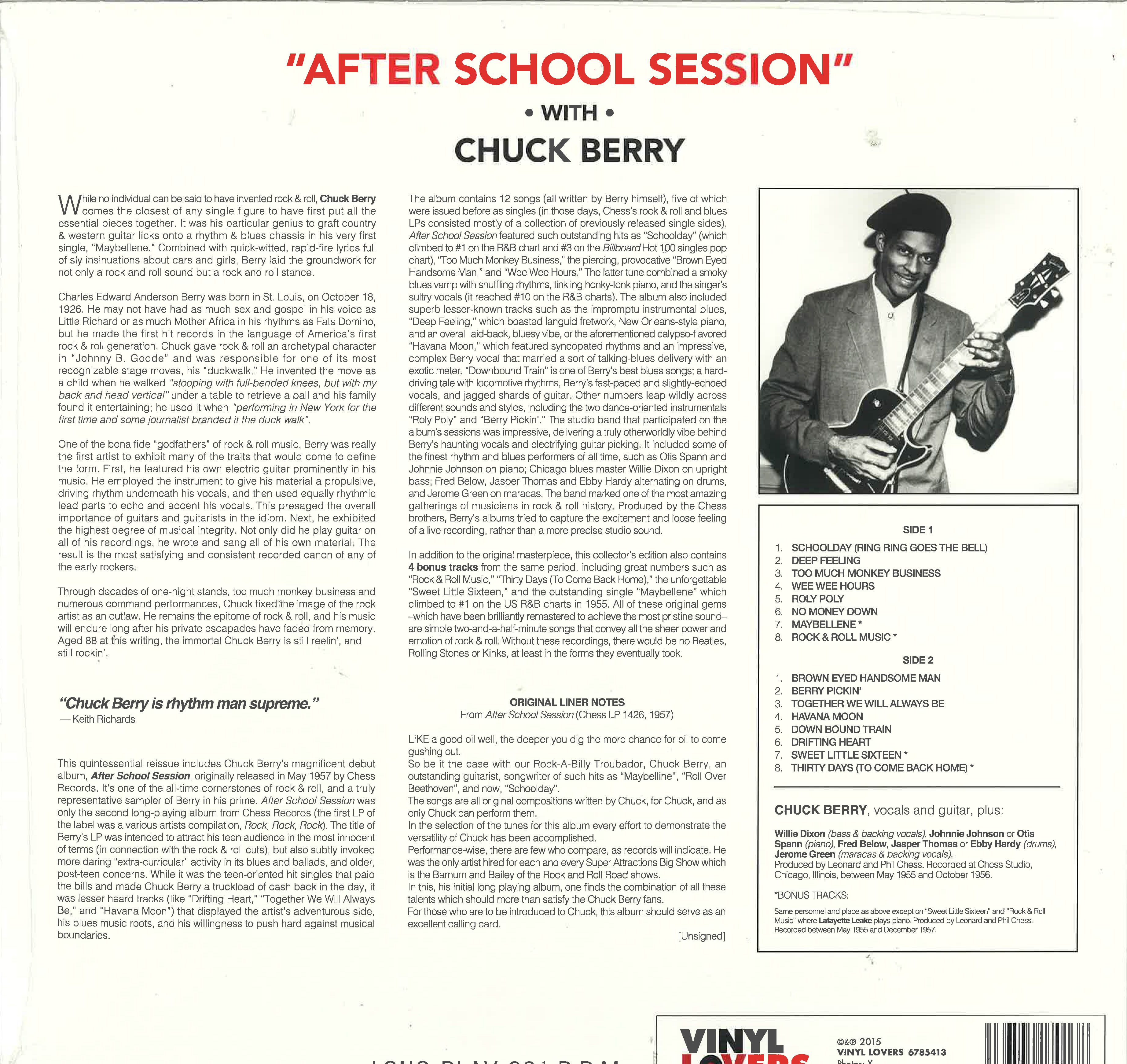 CHUCK BERRY (チャック・ベリー)  - After School Session (EU 限定復刻ボーナス入り再発180g LP/New-Vinyl Lovers-6785413)