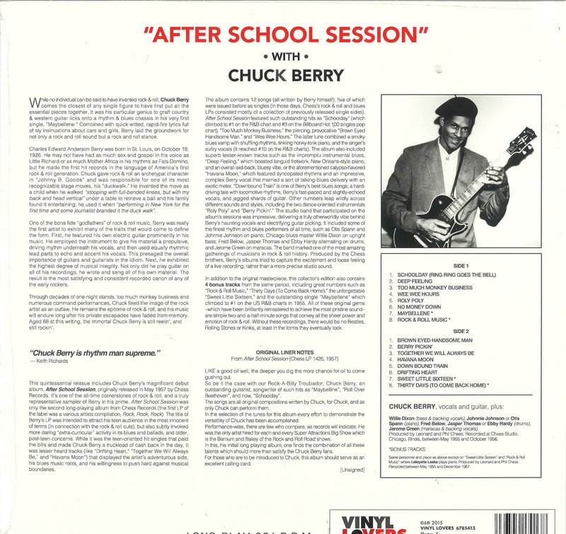 CHUCK BERRY (チャック・ベリー)  - After School Session (EU 限定復刻ボーナス入り再発180g LP/New-Vinyl Lovers-6785413)