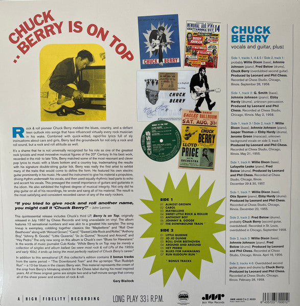 CHUCK BERRY (チャック・ベリー)  - Berry Is On Top (EU ボーナス入り限定復刻再発180g LP/New) '59年大名作サード・アルバム！