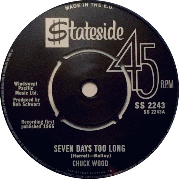 CHUCK WOOD / THE CASUALERRS (チャック・ウッド / カジュアリアーズ)  - Seven Days Too Long / Dance Dance Dance (UK 限定再発スプリット7" /New)