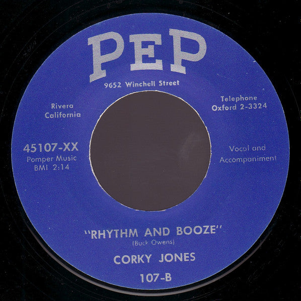 CORKY JONES (=Buck Owens） (バック・オーウェンスの変名コーキー・ジョーンズ)  - Hot Dog / Rhythm And Booze (UK 限定リプロ再発 7"/New)'56年ロカビリー！「Sin Alley」コンピ収録