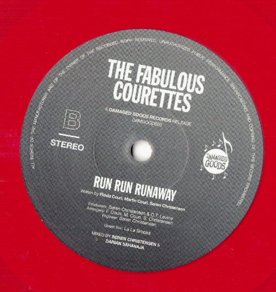 COURETTES, THE FABULOUS feat. La La Brooks (クーレッツ [コーレッツ])  - California / Run Run Away  (UK 限定ジャケ付き「赤盤」7"/New)