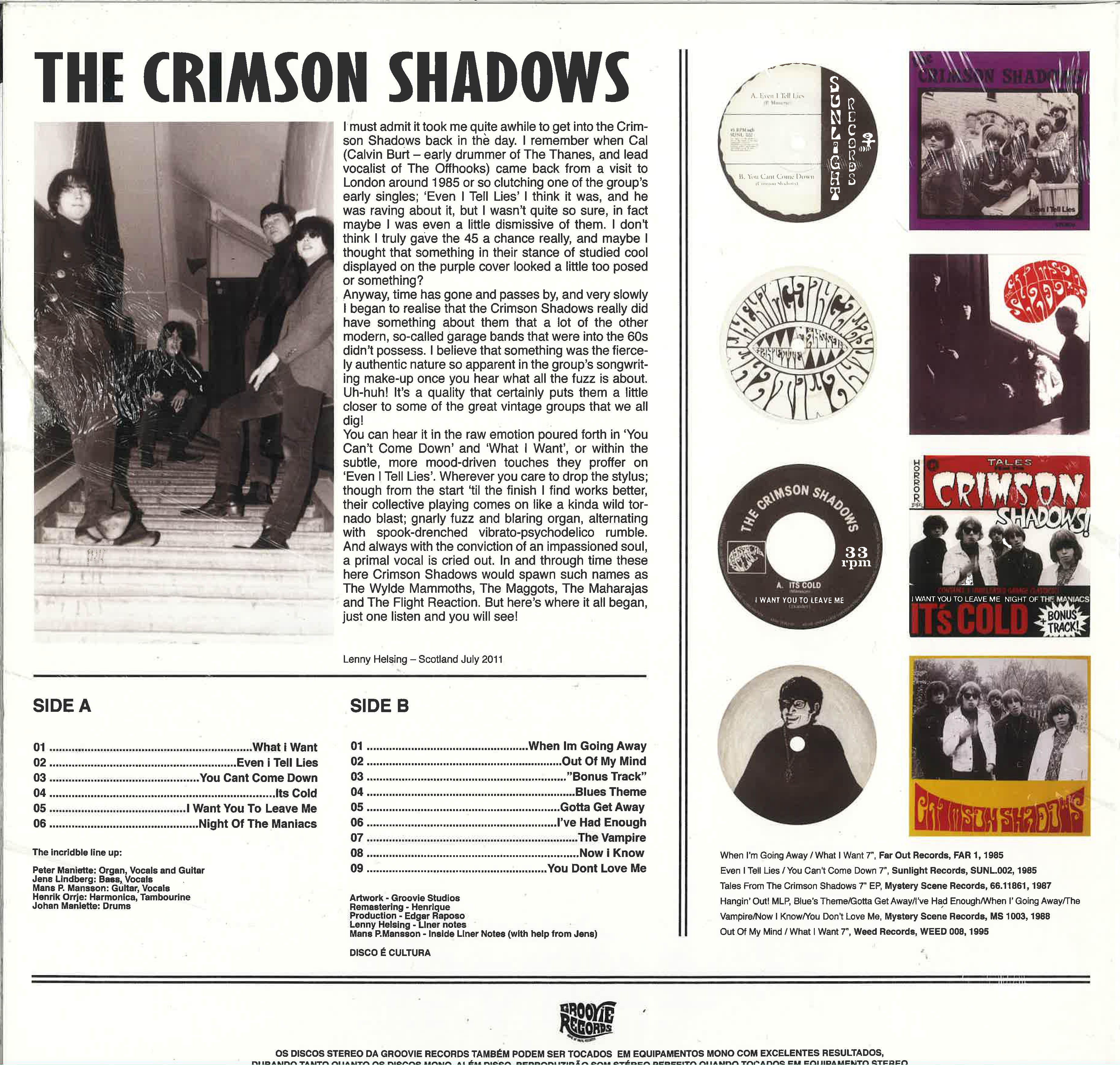 CRIMSON SHADOWS (クリムゾンシャドウズ)  - One Step Beyond Sanity (ポルトガル 限定リリース「黒盤」 LP/New)