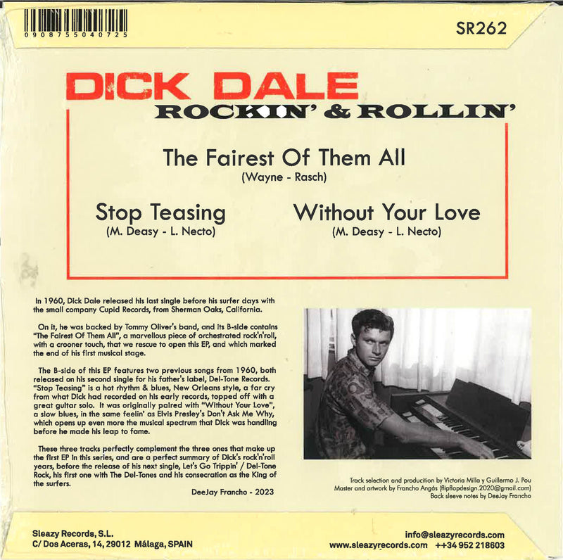 DICK DALE (ディック・デイル)  - Rockin' Rollin' vol.2 / The Faierst Of Them All +2 (Spain 限定ジャケ付き再発3曲入り 7" EP/New)