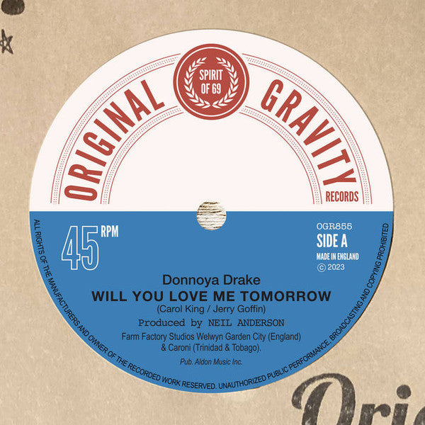 DONNOYA DRAKE / JUNIOR DELL & THE D-LITES  (ドノヤ・ドレイク / ジュニア・デル＆ザ・ディーライツ)  - Will You Love Me Tomorrow / I Can't Turn You Loose (UK 限定 7"/New) シュレルズ名曲のロックステディ・カヴァ！