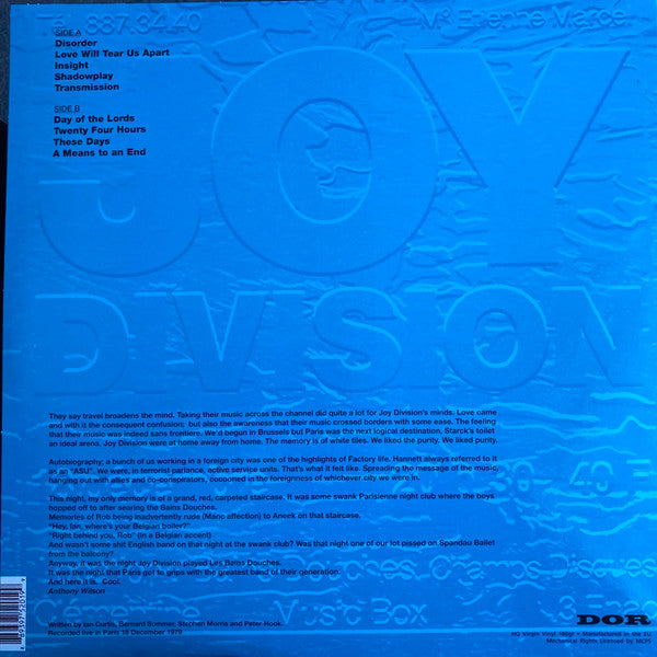 JOY DIVISION (ジョイ・ディヴィジョン)  -Les Bains Douches (EU 限定復刻再発180グラム重量 LP/NEW)