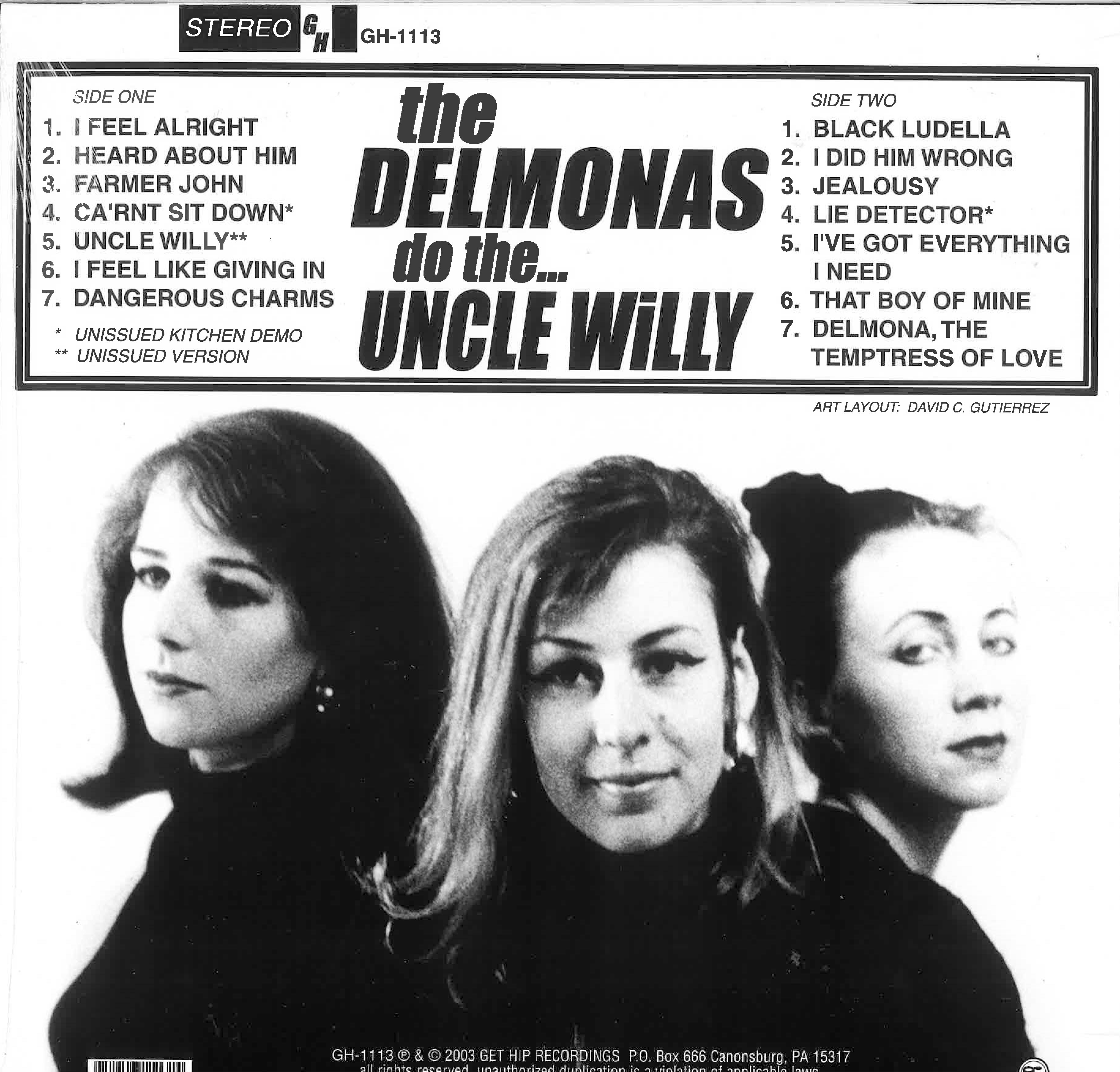 DELMONAS (デルモナス)  - Do The Uncle Willy (US 200枚限定再発「ホワイト VINYL」150g LP/New) '89年米国コンピ