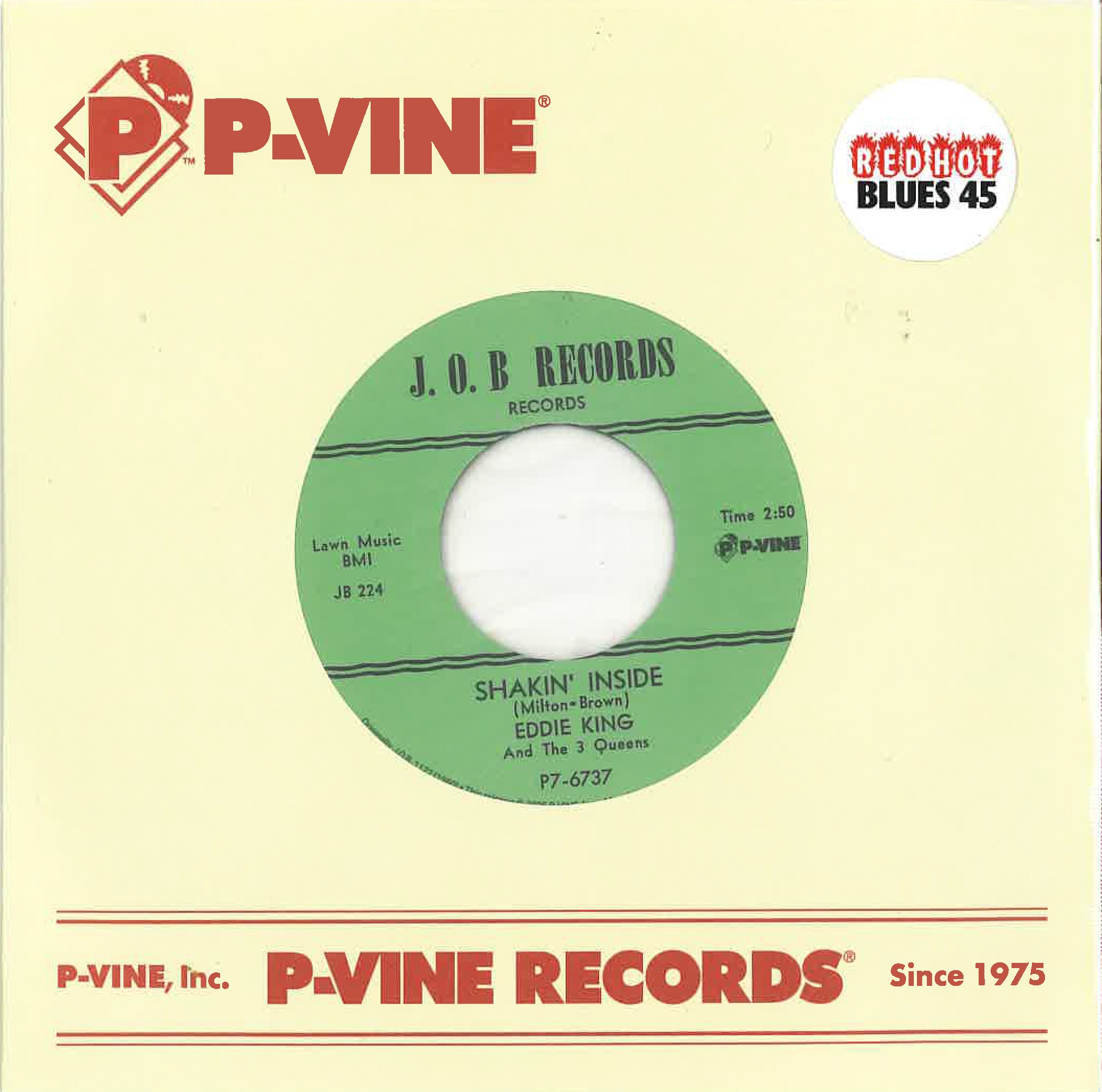 EDDIE KING (エディ・キング)  - Love You Baby / Shakin' Inside (Japan 正規限定復刻再発 7インチ+カンパニースリーブ /New) ロッキンブルース名曲２サイダー！