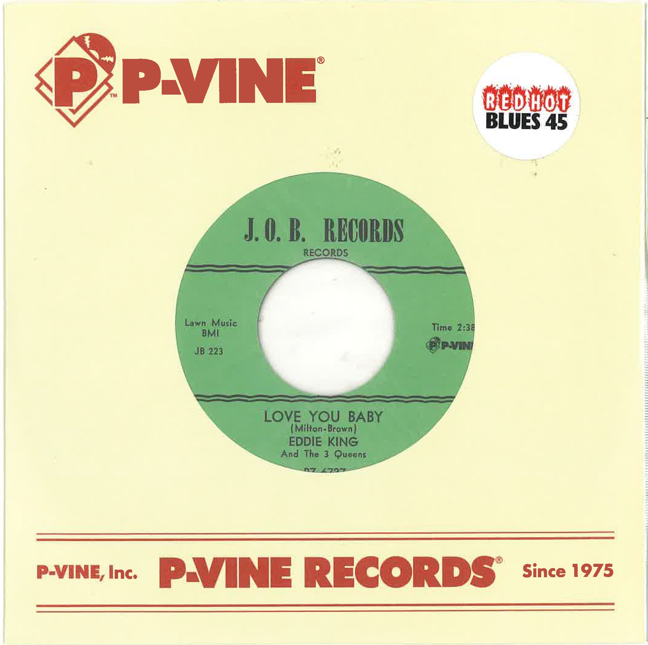 EDDIE KING (エディ・キング)  - Love You Baby / Shakin' Inside (Japan 正規限定復刻再発 7インチ+カンパニースリーブ /New) ロッキンブルース名曲２サイダー！