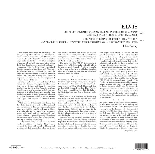 ELVIS PRESLEY (エルヴィス・プレスリー)  - Elvis (2nd Album) (EU 限定復刻再発「オレンジ VINYL」LP/ New)