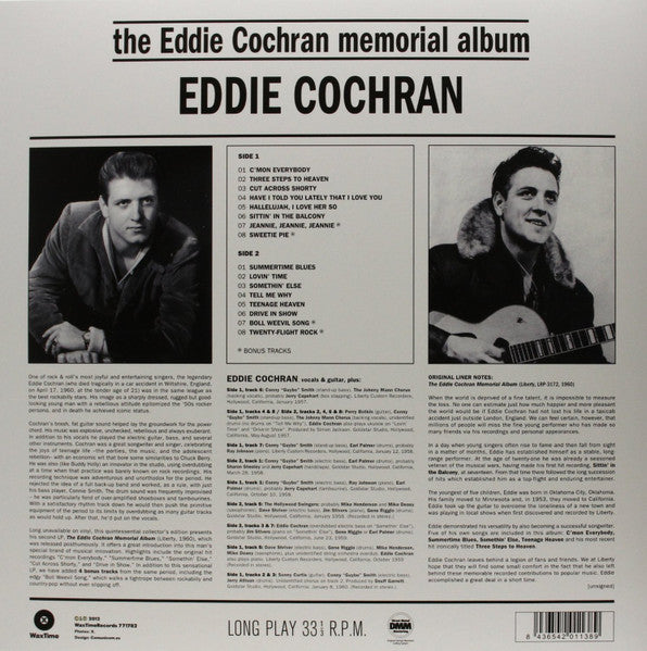 EDDIE COCHRAN (エディ・コクラン)  - The Eddie Cochran Memorial Album (EU 限定復刻ボーナス入り LP/New)
