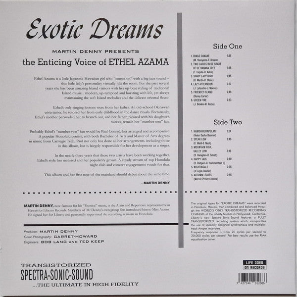 ETHEL AZAMA (エセル・アザマ)  - Exotic Dreams - The Enticing Voice Of Ethel Azama (EU 限定復刻再発アナログ LP/New)