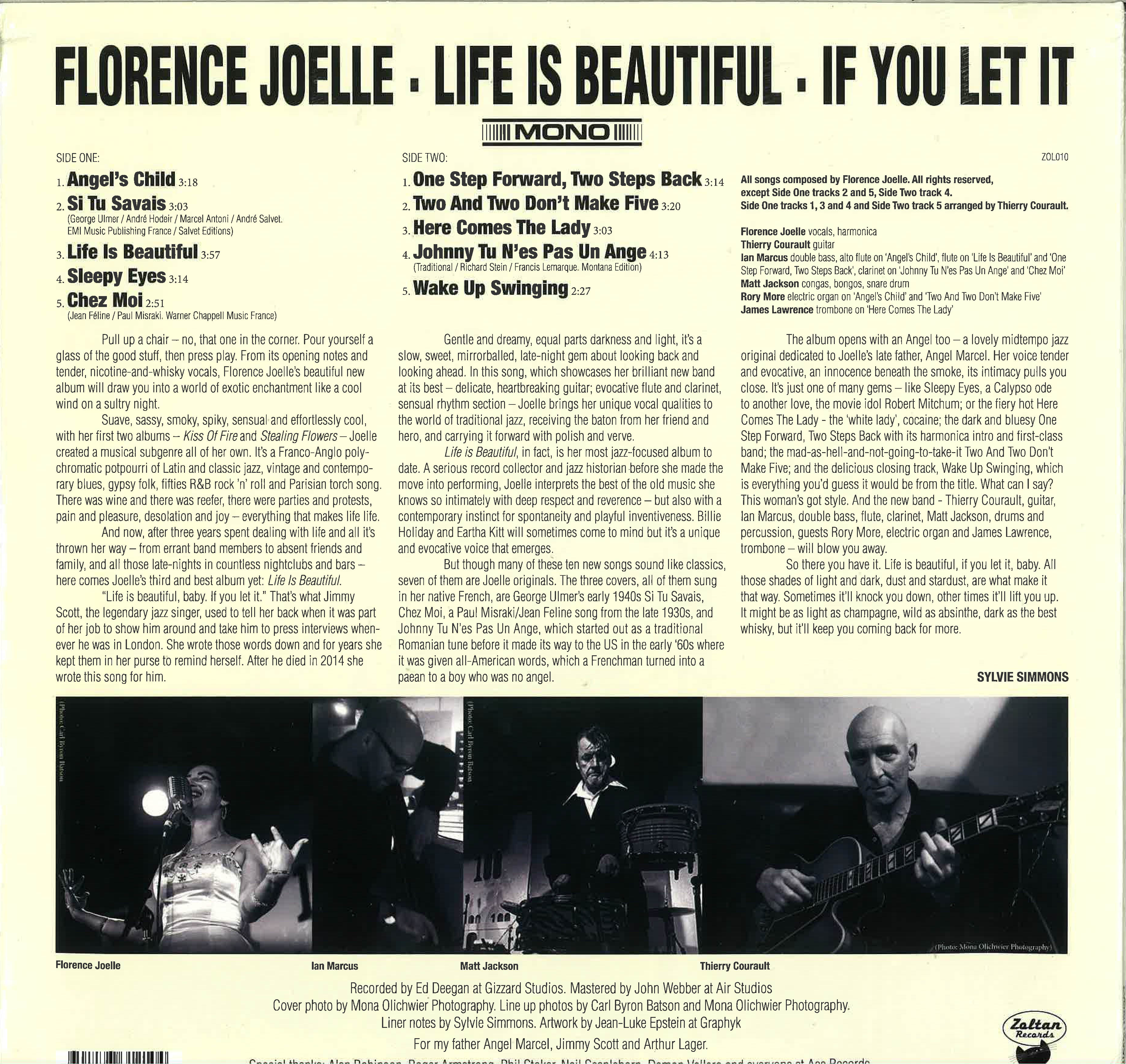 FLORENCE JOELLE (フローレンス・ジョエル)  - Life Is Beautiful If You Let It (UK 限定プレス・モノラル LP/ New) '16年サードアルバム