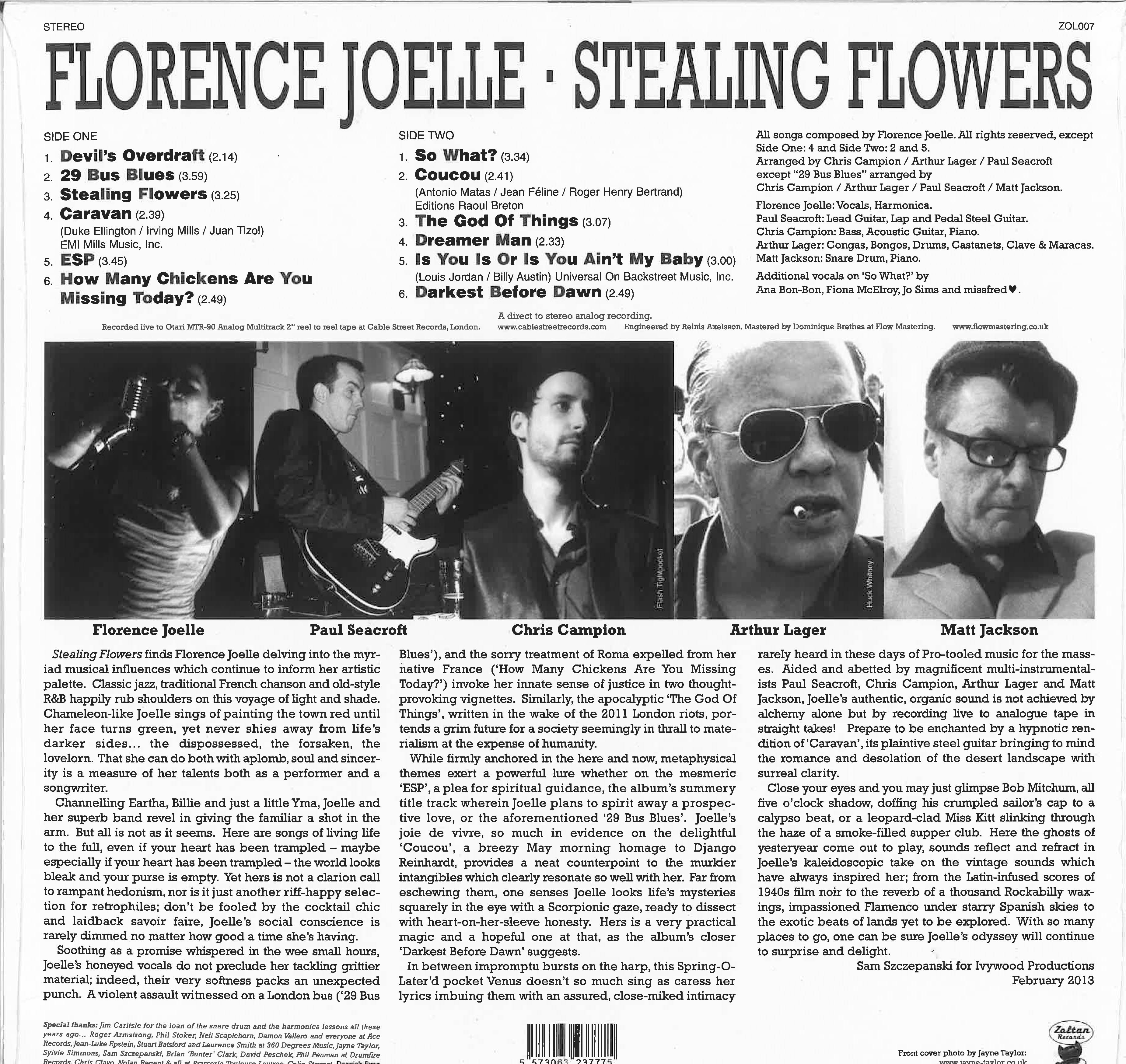 FLORENCE JOELLE (フローレンス・ジョエル)  - Stealing Flowers (UK 限定プレス LP/廃盤 New)