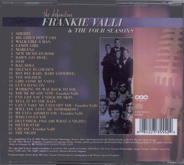 FOUR SEASONS (FRANKIE VALLI & THE)  (フランキー・ヴァリ & ザ・フォー・シーズンズ)  - The Definitive (EU 限定 CD /New) ベスト26曲！