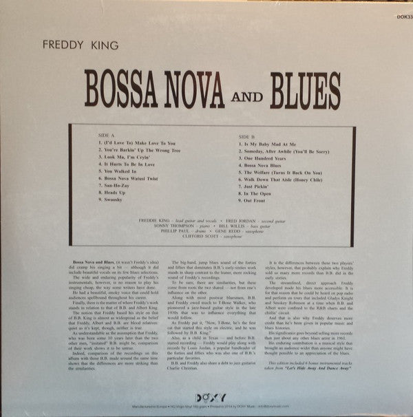 FREDDY KING (フレディ・キング)  - Bossa Nova And Blues (EU 限定復刻再発180g高音質 LP+CD, 帯/廃盤 New)