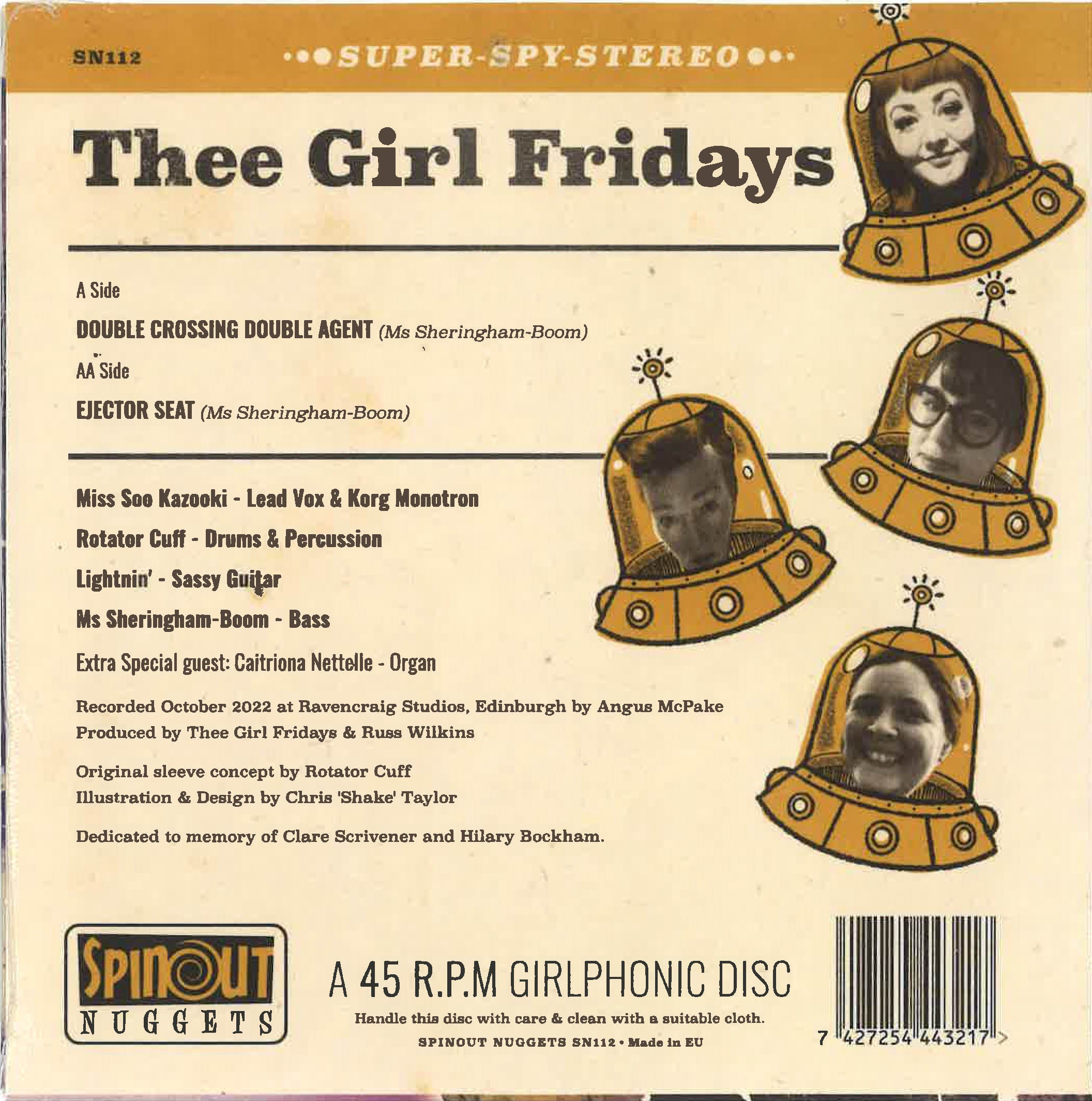 GIRL FRIDAYS, THEE (ジー・ガールフライデーズ)  - Double Crossing Double Agent / Ejector Seat (UK 限定ジャケ付き 7"/New)