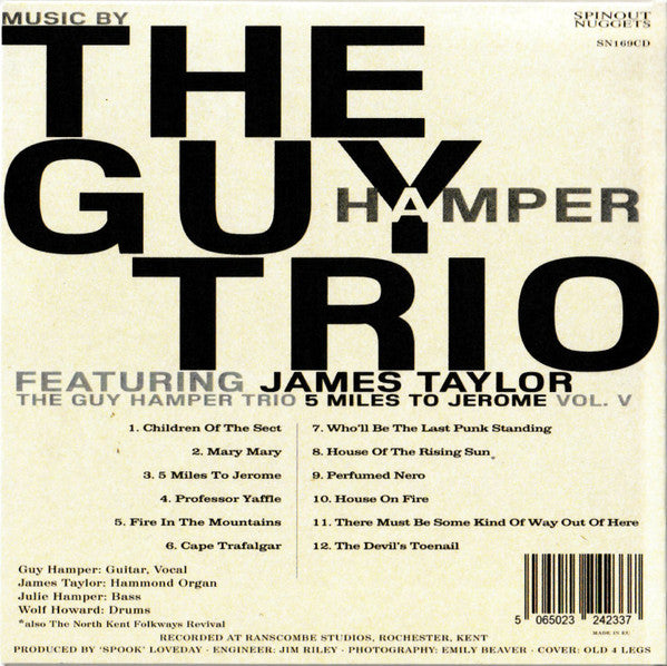 GUY HAMPER TRIO feat. JAMES TAYLOR (ビリー・チャイルディッシュのバンド＝ガイ・ハンパー・トリオ feat.ジェームス・テイラー )  - 5 Miles To Jerome (Vol. V) (UK 限定見開き紙ジャケCD/New) '26年5作目アルバム