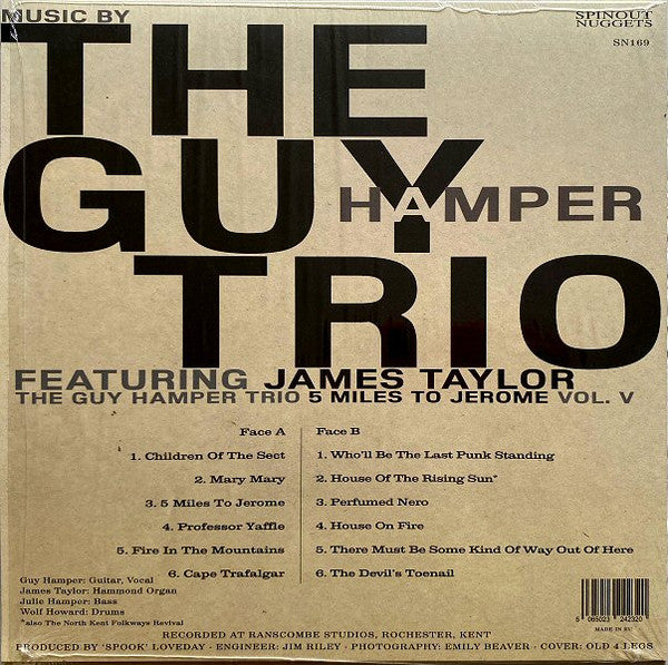 GUY HAMPER TRIO feat. JAMES TAYLOR (ビリー・チャイルディッシュのバンド＝ガイ・ハンパー・トリオ feat.ジェームス・テイラー )  - 5 Miles To Jerome (Vol. V) (UK 限定リリース LP/New) '26年5作目アルバム