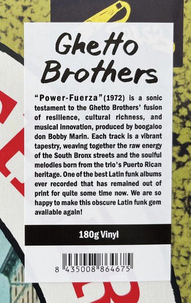 GHETTO BROTHERS (ゲットー・ブラザーズ)  - Power-Fuerza (スペイン限定復刻再発180g LP/New)幻の鬼レア・ラテンファンク名作！