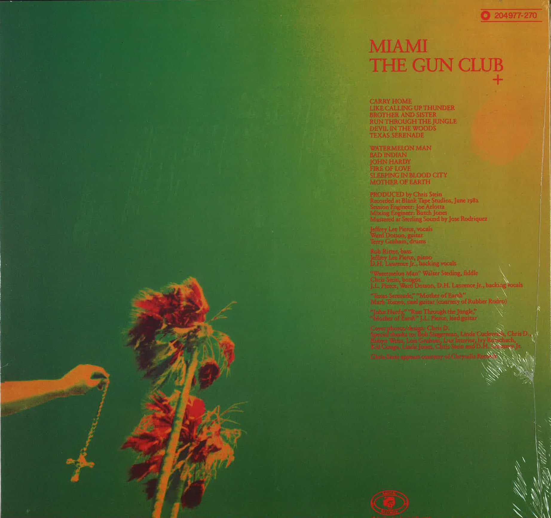 GUN CLUB (ガン・クラブ)  - Miami (EU 限定リプロ再発 LP/New) L.A伝説の.パンク・ブルース・バンド、'82年セカンド・アルバム