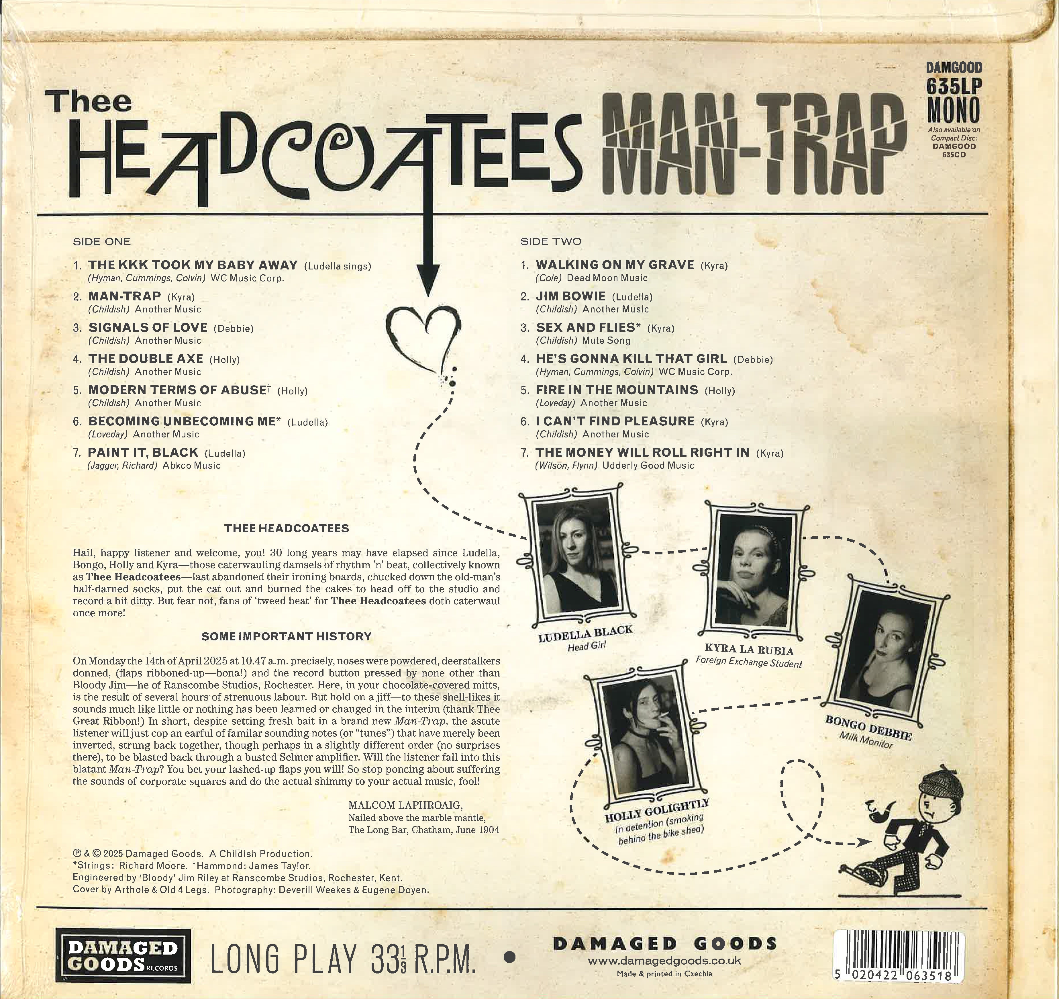 HEADCOATEES, THEE (ジー・ヘッドコーティーズ)  - Man-Trap (UK 限定プレス LP/New) 26年ぶりの復活新作アルバム！