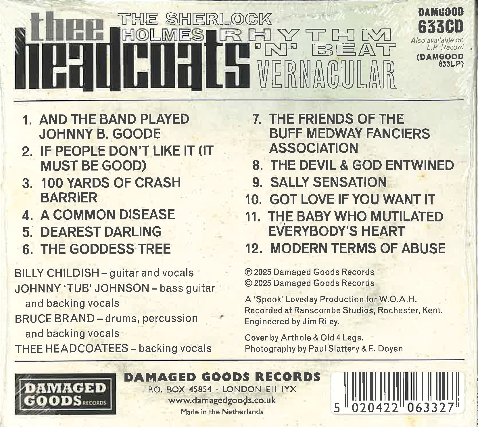 HEADCOATS (ヘッドコーツ)  - The Sherlock Holmes Rhythm 'N' Beat Vernacular (UK 限定見開き紙ジャケCD /New) '25年新作アルバム！