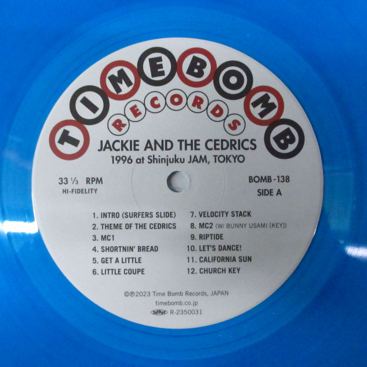 JACKIE & THE CEDRICS (ジャッキー・アンド・ザ・セドリックス)  - 1996 at Shinjuku JAM, TOKYO (Japan 500枚限定「クリアスカイブルー」LP/New)  ‘23年12/21（木）発売、タイムボム ・レーベル新作  ！